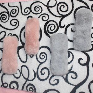 Plush Faux Fur Girl's Hair Barrettes